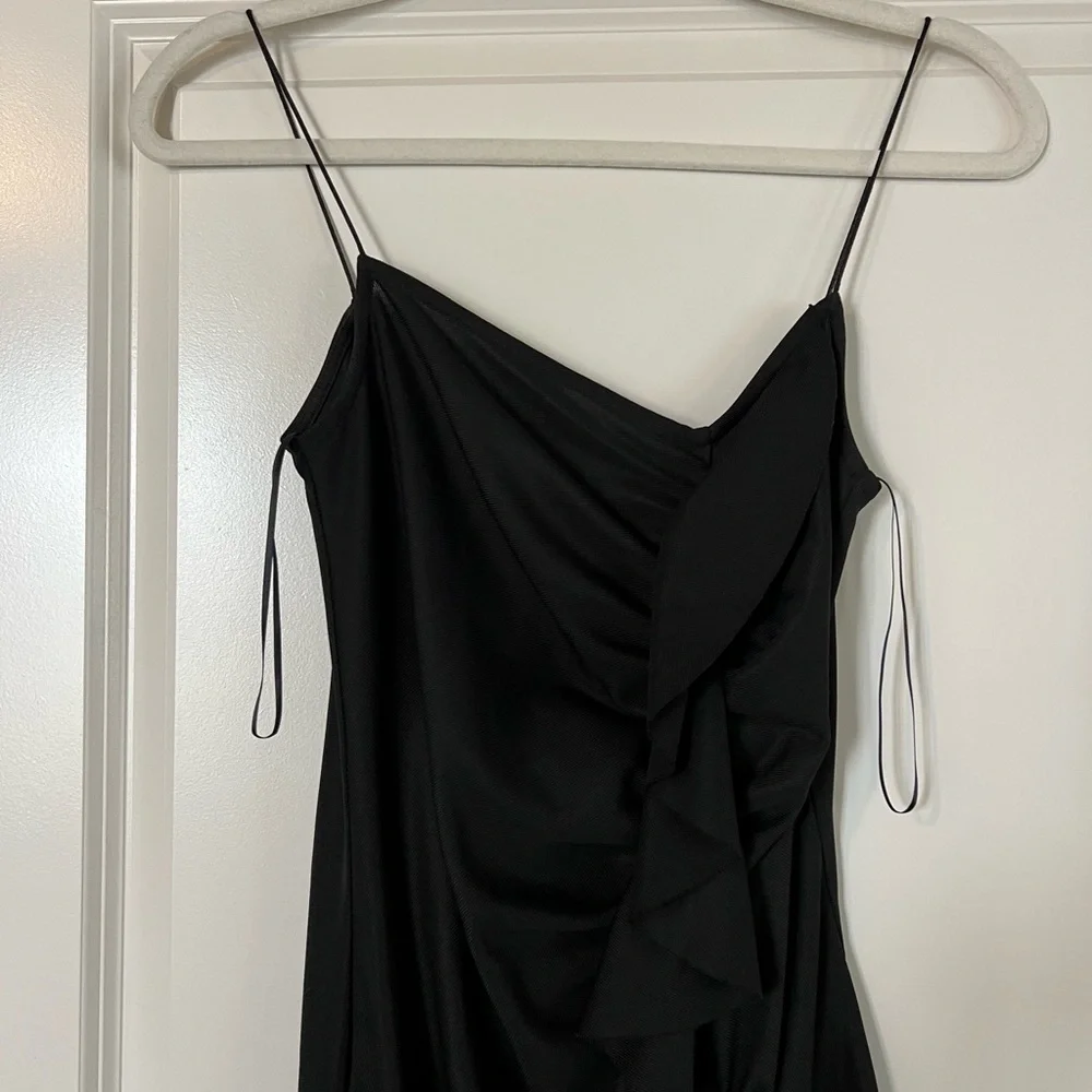 Zara Black Slip Dress Spaghetti Strap Sleeveless Cocktail - Picture 4 of 5